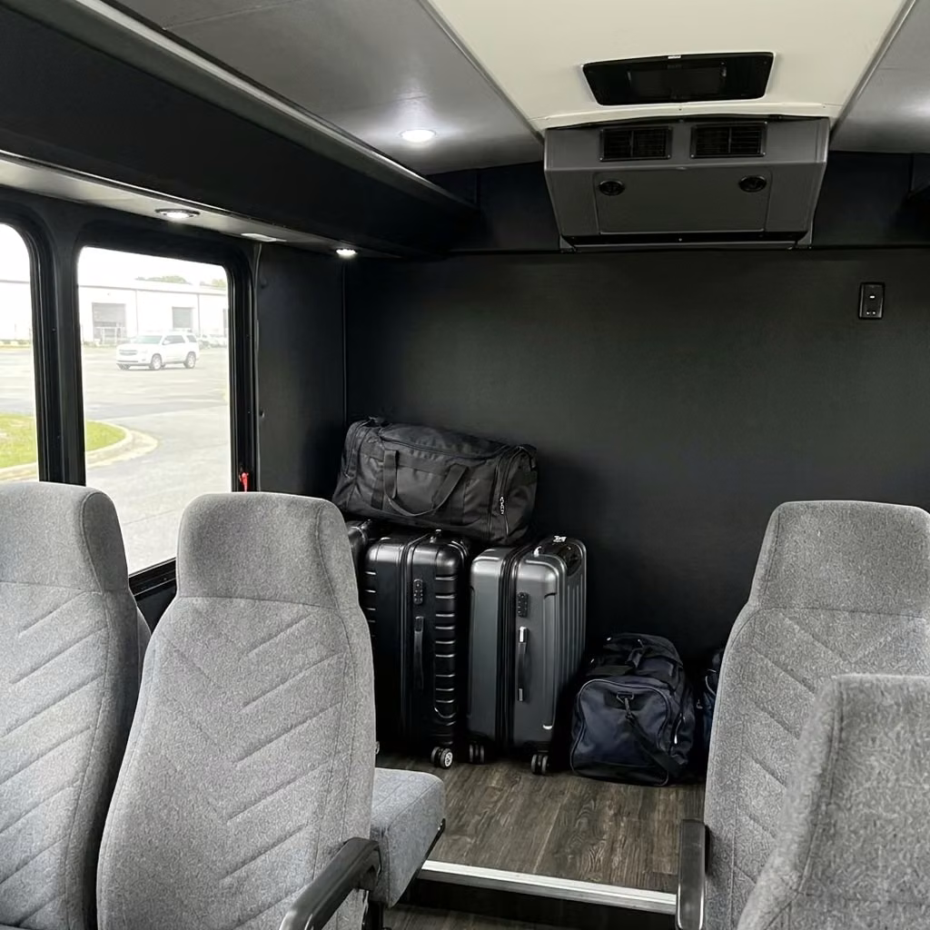 west allis 15 passenger minibus luggage area