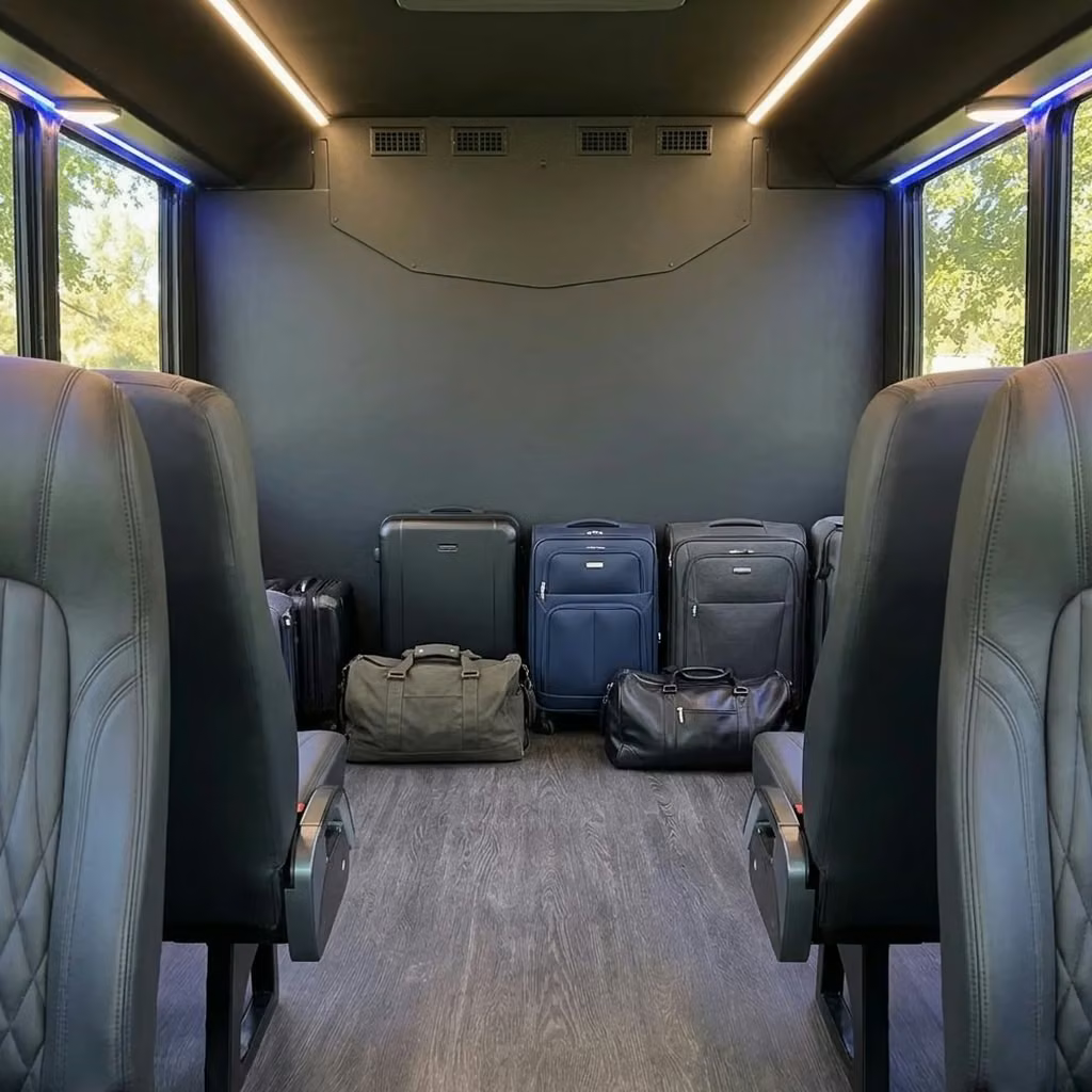 west allis 20 passenger minibus luggage area