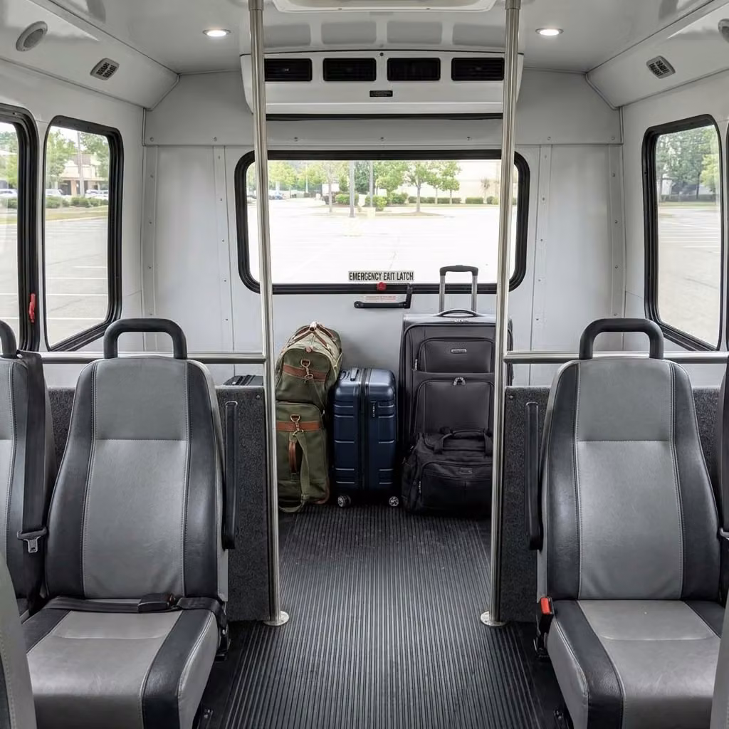 west allis 35 passenger minibus luggage area