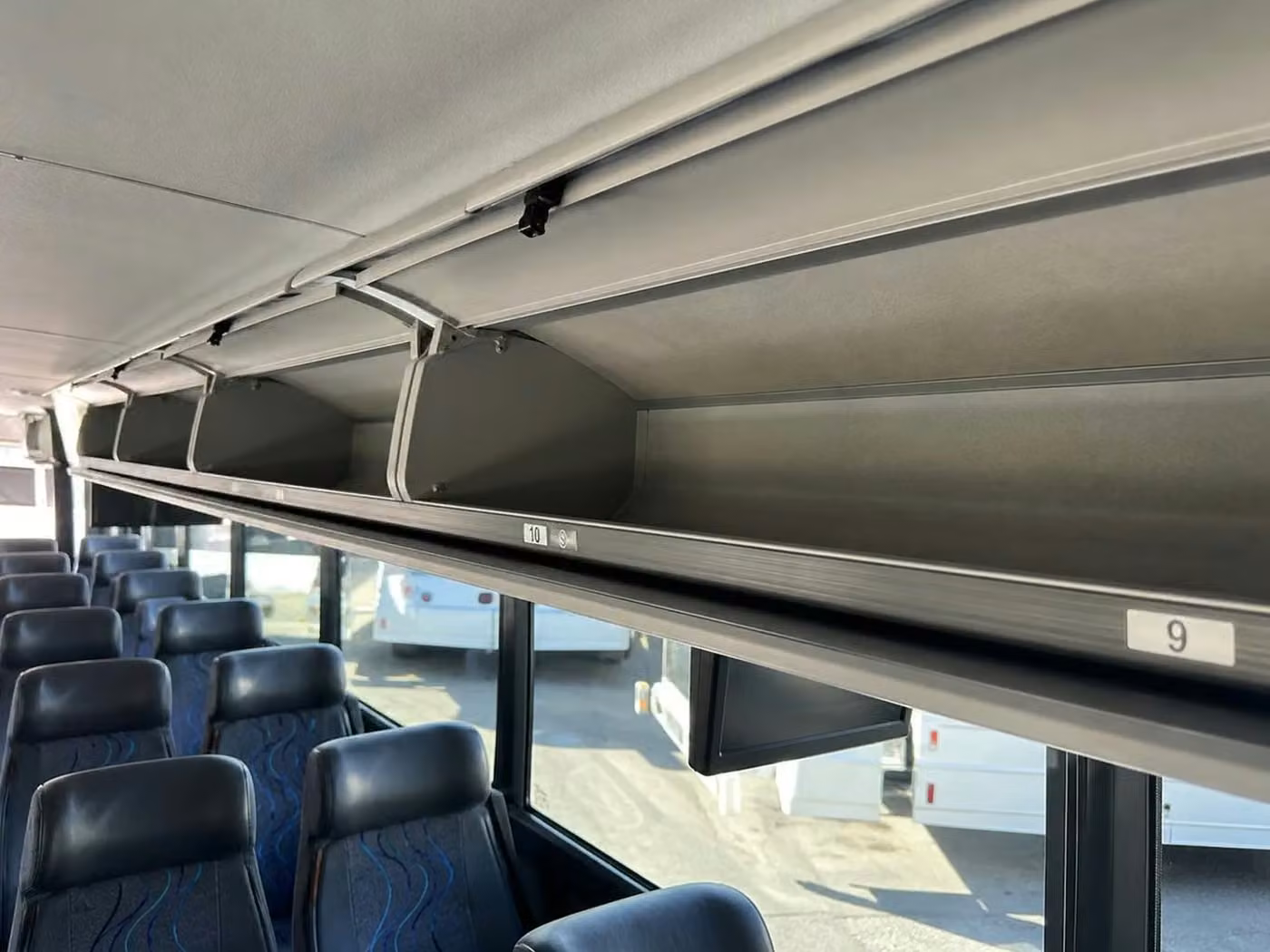 west allis 35 passenger minibus overhead storage