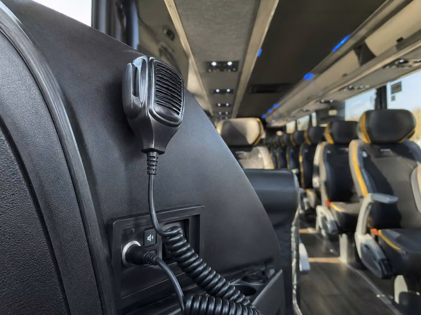 west allis 56 passenger charter bus pa system