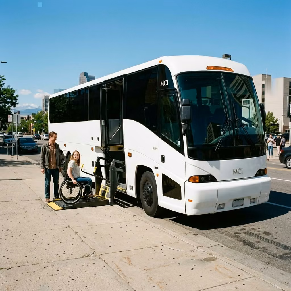 west allis 56 passenger charter bus wheelchair lift