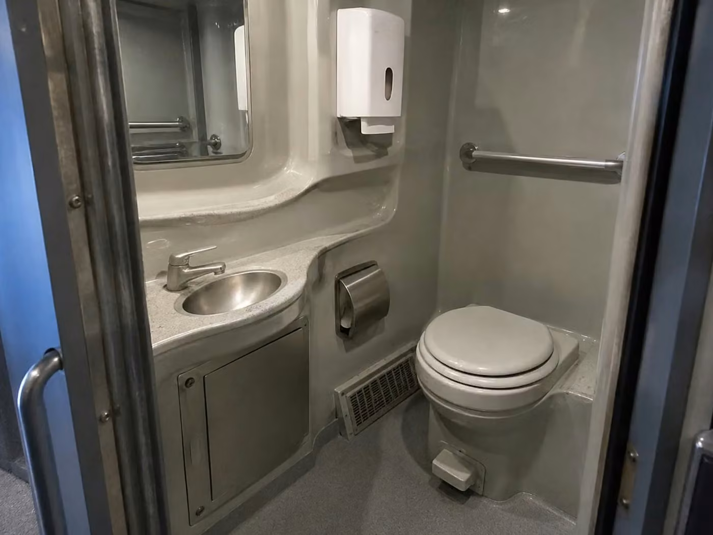 west allis charter bus onboard restroom