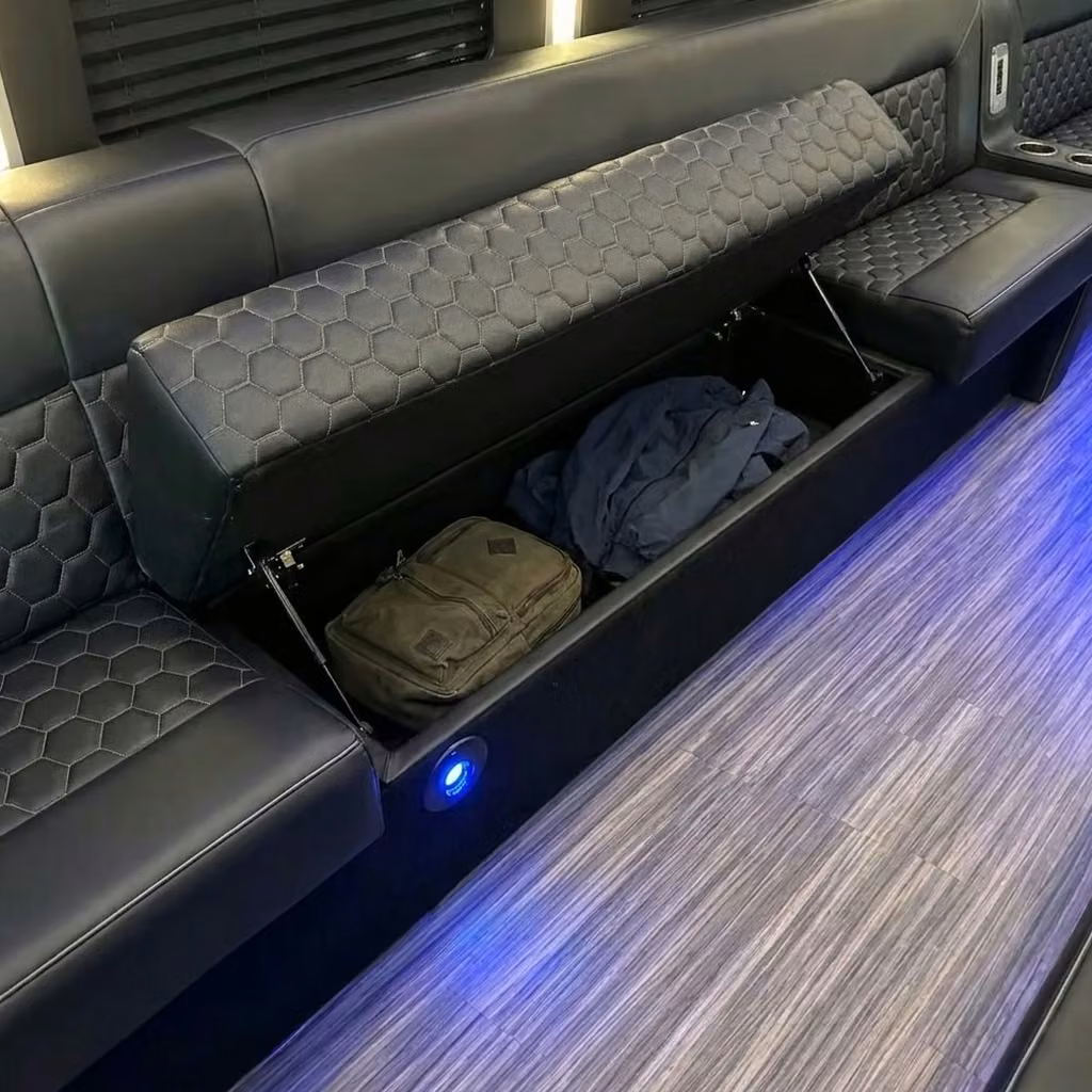 west allis party bus under seat storage