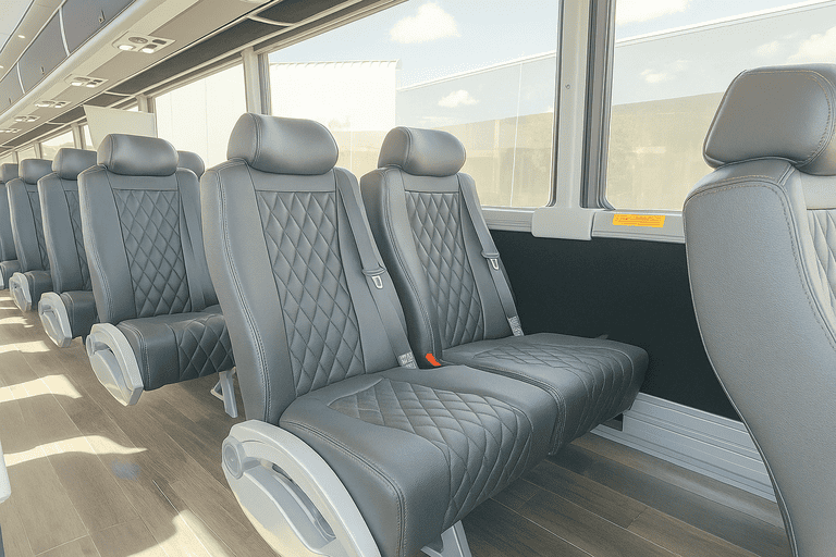 interior of West Allis Charter Bus charter bus