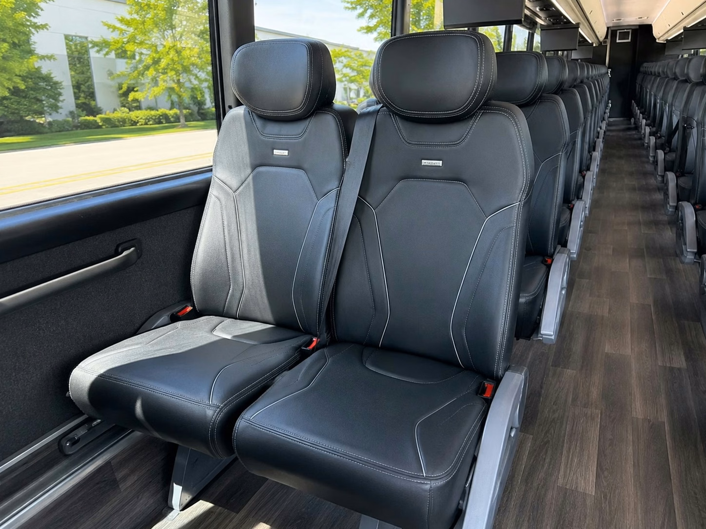 56 passenger charter bus inside